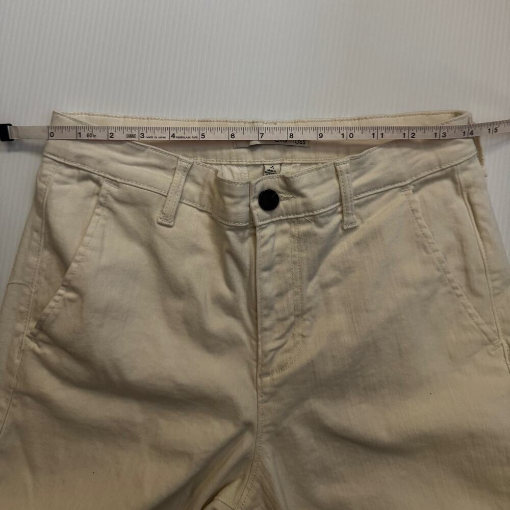 Ella Moss Wide Leg Crop Pants Women's 4 Cream Cotton Culotte Flat Front Chino - Picture 10 of 16